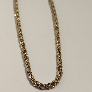 Vintage Monet 16 inch Gold And Silver Rope Chain